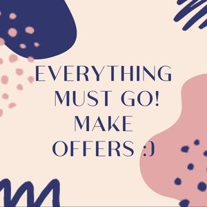 Everything in closet must go! Make offers :)